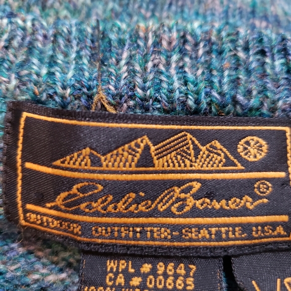 Eddie Bauer 100% wool size Large vintage sweater chunky knit 90s - Picture 5 of 8